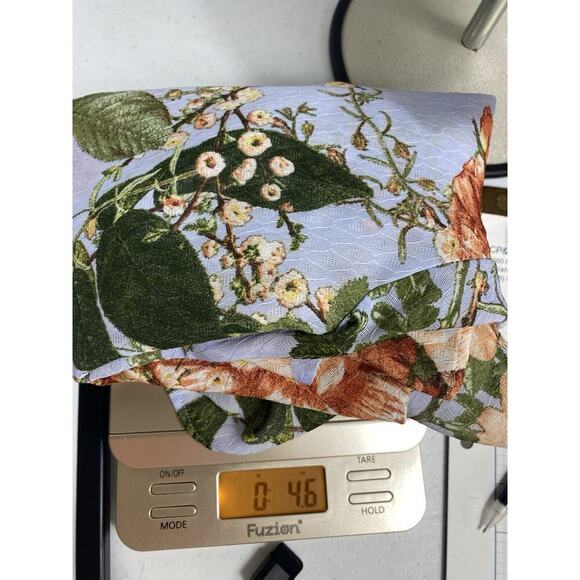 Chenault Blouse Top Light Blue Romantic Rose Floral Bell Sleeve Cottage Large - Picture 12 of 12